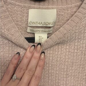 Cynthia Rowley Soft Blush 2-Ply Cashmere Sweater